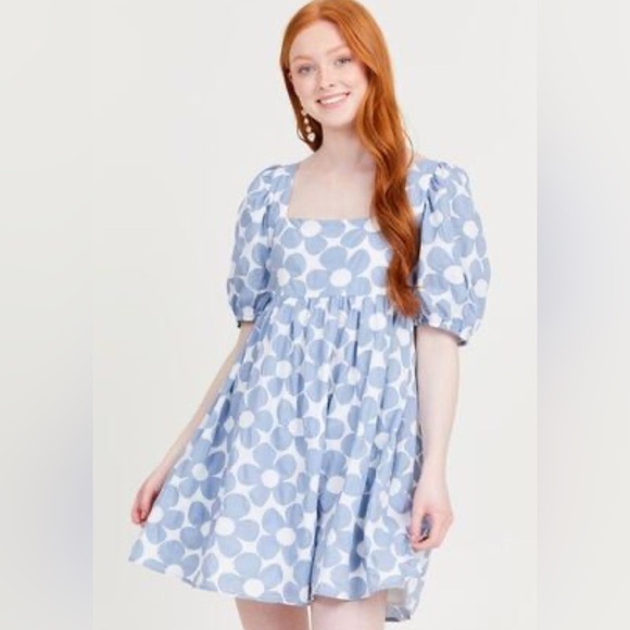 Altar’d State Boho Mini and Babydoll Dresses Blue and White Size L EUC - Picture 1 of 5